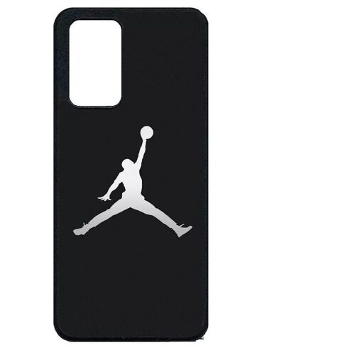 Coque Pour Oppo A54 5g - Michael Jordan Logo Gris - Silicone - Noir
