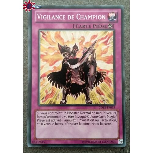 Carte Yu-Gi-Oh! - Sdbe-Fr039 - Vigilance De Champion - Commune