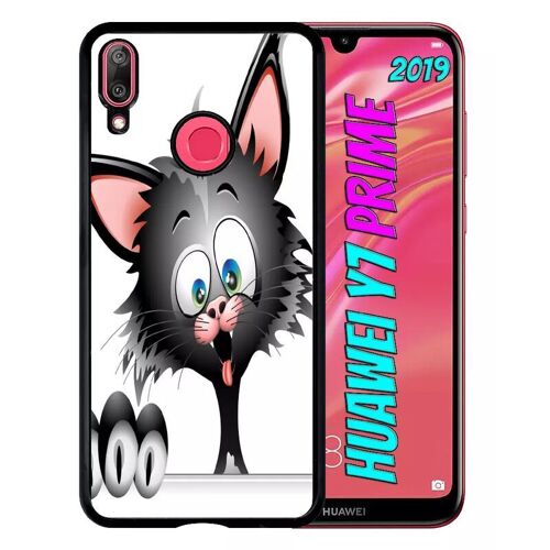 Coque Pour Huawei Y7 Prime 2019 - Chat Noir 2 - Noir
