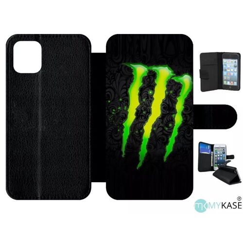 Etui À Rabat Pour Iphone 11 - Monster Griffe - Simili-Cuir - Noir