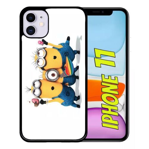 Coque Pour Iphone 11 - Les Minions Font La Fête - Noir