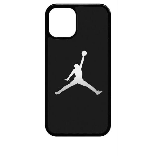 Coque Pour Iphone 12 Mini - Michael Jordan Logo Gris - Noir