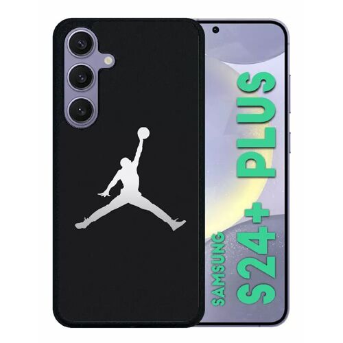 Coque Pour Galaxy S24+ - Michael Jordan Logo Gris - Silicone - Noir