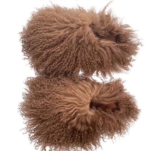 Bottes En Fourrure Moelleuse Pour Les Femmes Hiver Chaud Fausse Fourrure Bottes Extérieur Chaussures Diapositives De Fourrure Mongole-Couleur 2-Adulte-Taille 8-Femelle