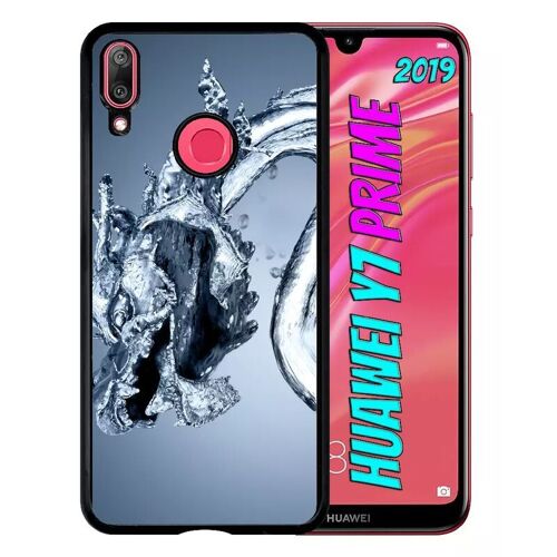 Coque Pour Huawei Y7 Prime 2019 - Dragon Effet Eau - Noir