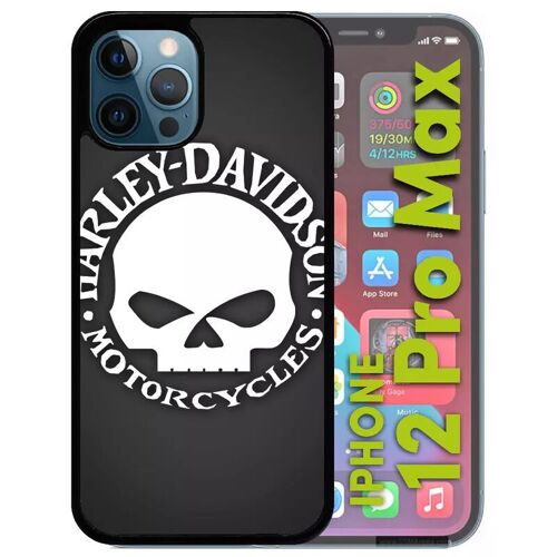 Coque Pour Iphone 12 Pro Max - Harley Davidson Motors Tete - Noir