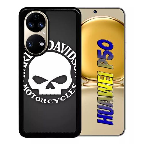 Coque Pour Huawei P50 - Harley Davidson Motors Tete - Silicone - Noir