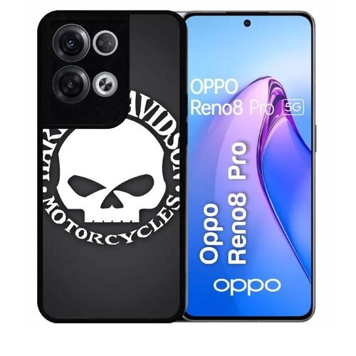 Coque Pour Oppo Reno8 Pro - Harley Davidson Motors Tete - Silicone - Noir