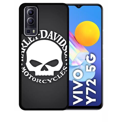 Coque Pour Vivo Y72 5g - Harley Davidson Motors Tete - Silicone - Noir