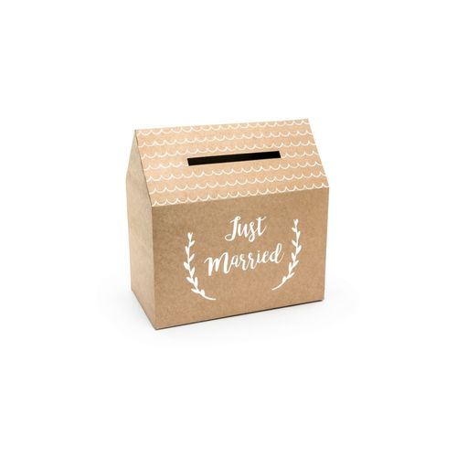 Urne En Carton Kraft Just Married 30 X 30 5 X 16 5 Cm