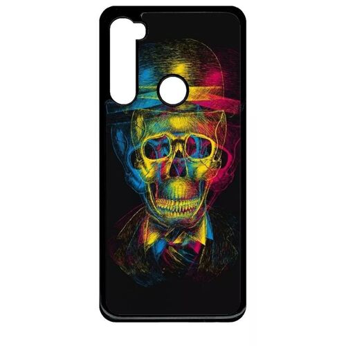 Coque Pour Xiaomi Redmi Note 8 - Tete De Mort En Lumiere - Noir