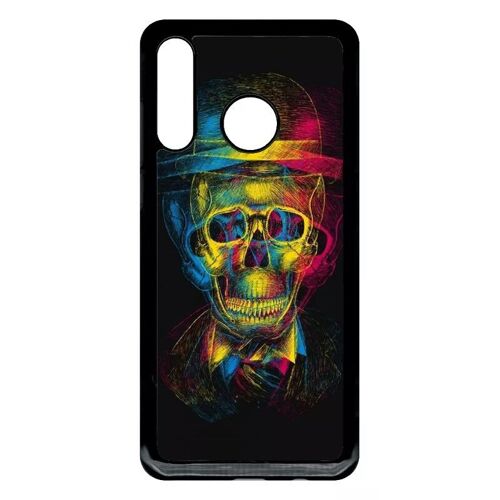 Coque Pour Huawei P30 Lite - Tete De Mort En Lumiere - Noir