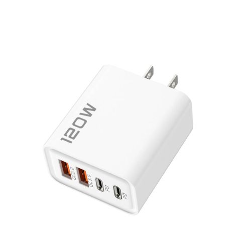 Chargeur Usb Total 120w,4 Ports Pd,Charge Rapide,Usb Qc 3.0 Type C,Prise Eu/Us/Uk,Pour Xiaomi Iphone 15 Pro Max,Adaptateur Mural--White Us Plug