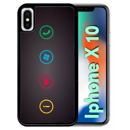Coque Pour Iphone X - Rebus I Love Windows And Phone - Noir