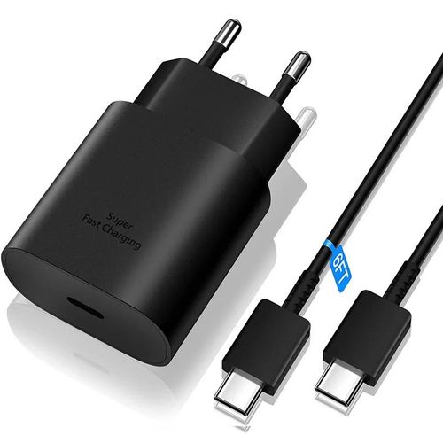 Chargeur Mural Rapide Usb C 25w Avec Câble De Charge Rapide Usb C À Type C Pour Samsu Galax S25 24 S23 S22 S21 S20 Note 10 Iphone 15 16--Charger And 2m Typec