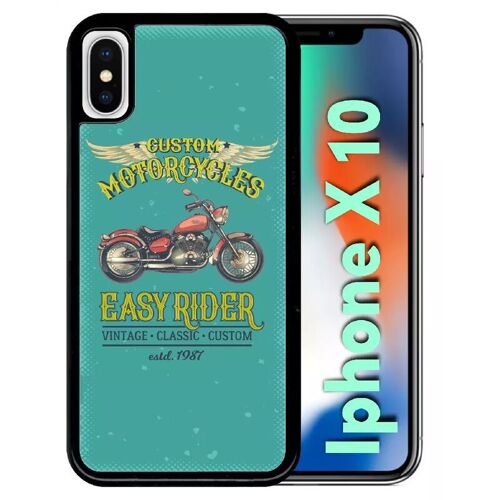 Coque Pour Iphone X - Moto Rtro Easy Rider - Noir