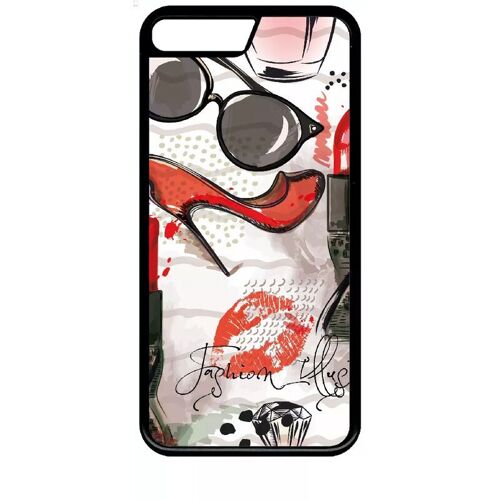 Coque Pour Iphone Se 2020 - Motif Girly Fond Blanc - Noir