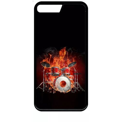 Coque Pour Iphone Se 2020 - Squellette Joue A La Batterie Flamme - Noir