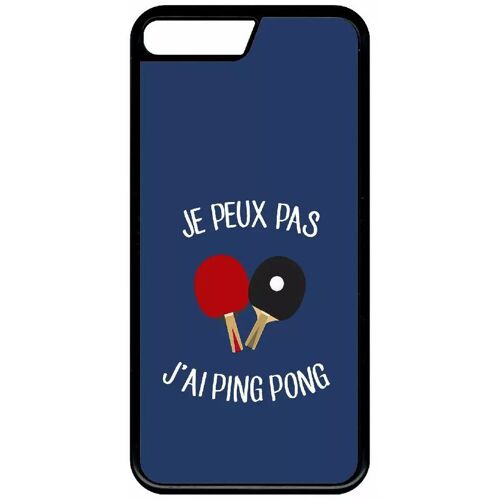Coque Pour Iphone Se 2022 - Je Peux Pas J Ai Ping Pong Fond Bleu - Silicone - Noir
