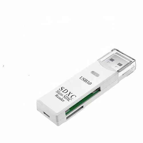 Mini lecteur de cartes multiples 2 en 1 haute vitesse,USB 3.0,carte Micro SD TF,adaptateur de clé USB mémoire ¿--white-3.0