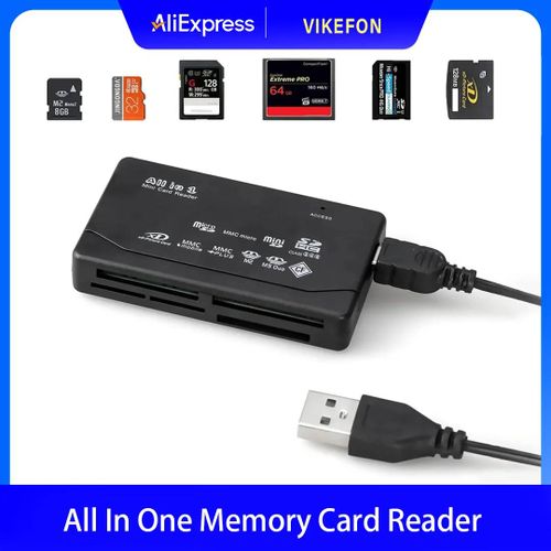 Lecteur de carte mémoire tout-en-un lecteur de carte externe USB SD SDHC Mini Micro M2 MMC XD CF lecteur pour MP3,appareil photo numérique--