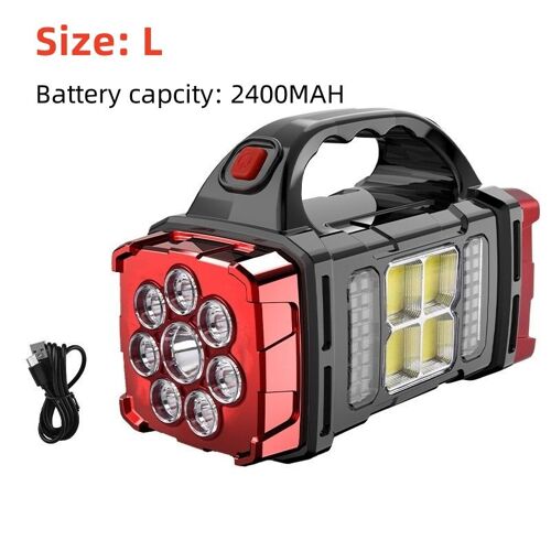 Red L Lampe de poche LED solaire injuste portable, lampes de travail COB, USB aste, déterminer 4 modes d'éclairage, torche solaire extérieure ""Nipseyteko""