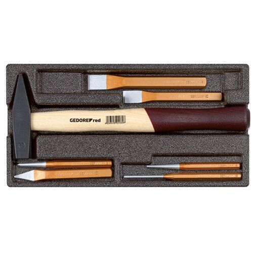 Gedore red Marteau et assortiment de burins, en module en mousse 1/3, 7 pièces - 3301718