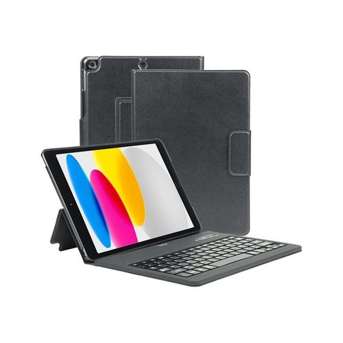 Mobilis Origine - Clavier et étui (étui de protection folio) - sans fil - Bluetooth - AZERTY - Français - noir clavier, noir étui - pour Apple 10.9-inch iPad (10ème génération)
