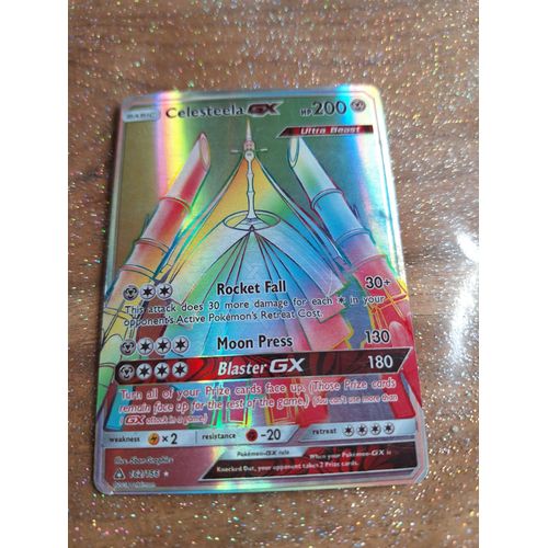 Carte Pokemon- Celesteeka ( Bambpiselle Gx ) - 162/156 - Secrète Rare Rainbow - Soleil Et Lune 5 Ultra Prisme - Version Anglaise