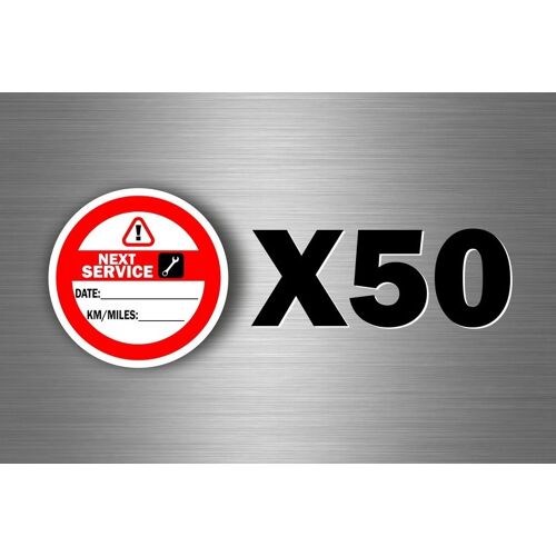 50 X Sticker Next Service Prochaine Revision Voiture Moto Camion Entretien R2
