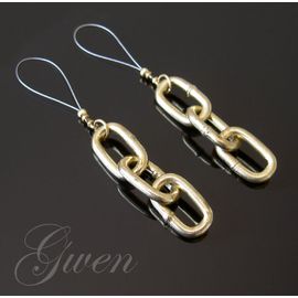 Faux Piercing Bijoux Seins Fetish Or 18k Chaine Laiton Doré S102