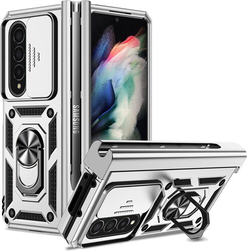 Cas De Couverture, Compatible Avec La Coque Samsung Galaxy Z Fold4/Galaxy Z Fold 4 5g, Coque De Protection Rigide Et Fine, Téléphone Portable Avec Support Rotatif Magnétique Avec Protection D'objectif