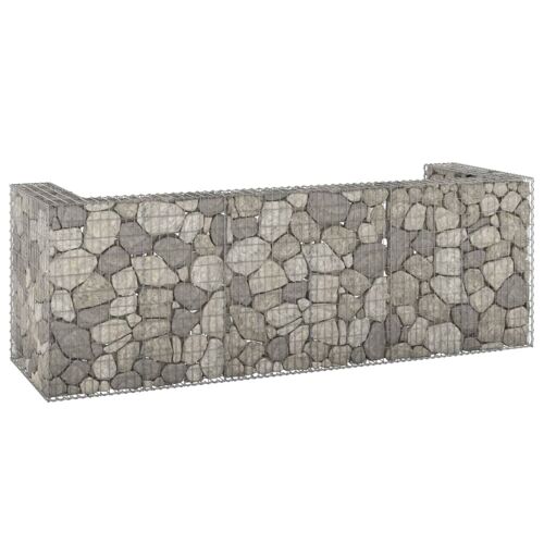 Vidaxl Mur En Gabion Pour Poubelles Acier Galvanisé 325x100x110 Cm