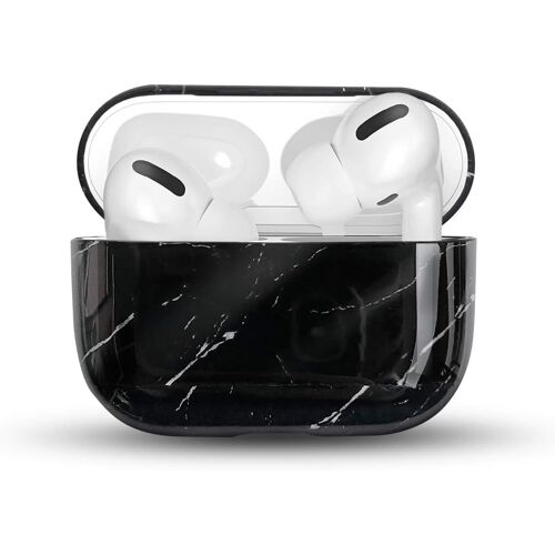 acdsgd-Compatible avec Airpods Pro Housse, Mignon en Marbre PC Dur Cover Portable et Antichoc Housse de Protection Écouteur Accessoires pour Airpods Pro Boîtier de Charge-Noir