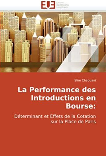 La Performance Des Introductions En Bourse: