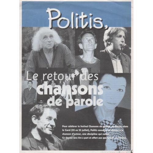 Politis, Le Retour Des Chansons De Parole