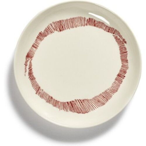 Assiette Feast Ottolenghi Blanc Rayures Rouges Xs - Serax