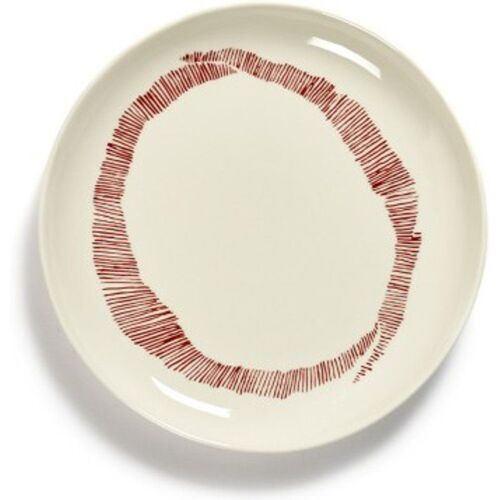 Assiette Feast Ottolenghi Blanc & Rayures Rouges S - Serax