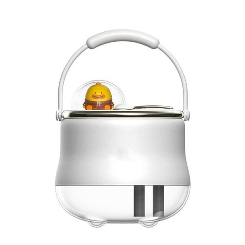 Humidificateur d'air à double pulvérisation de 400ml, Mini diffuseur de brume en forme de canard mignon avec poignée pour bureau et chambre à coucher, Type de batterie blanche