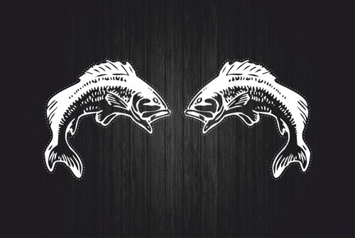 2x Autocollant Sticker Voiture Moto Scrapbooking Poison Carpe Pêche Frigo R3