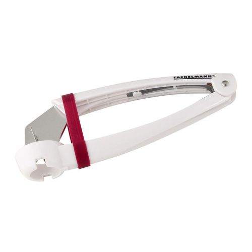 Fackelmann 49267 Dénoyauteur De Prunes, Extracteur De Noyaux, Blanc, Plastique, Acier Inoxydable, 15 X 5 X 3,5 Cm