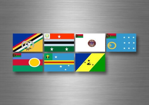 Planche Autocollant Sticker Etiquette Drapeaux Region Province Etats Vanuatu