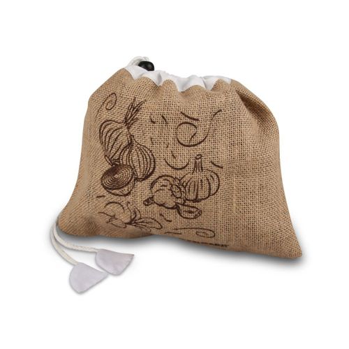 Fackelmann 47056 Sac À Légumes Réutilisable En Jute, Sac Pour Provisions, Sac De Courses, Sac À Légumes, Coton, Jute, 27,5 X 23 Cm