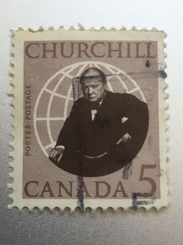 Canada 1965 : Mort De Sir Winston Churchill - Timbre 5 C. Mauve Et Gris-Lilas Oblitéré