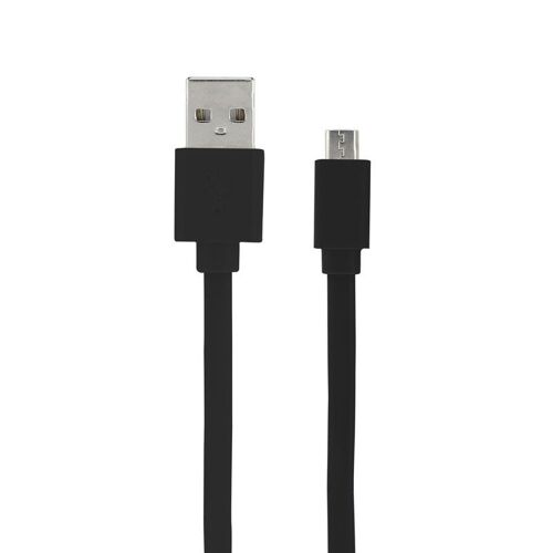 Câble plat Micro USB 1 m noir