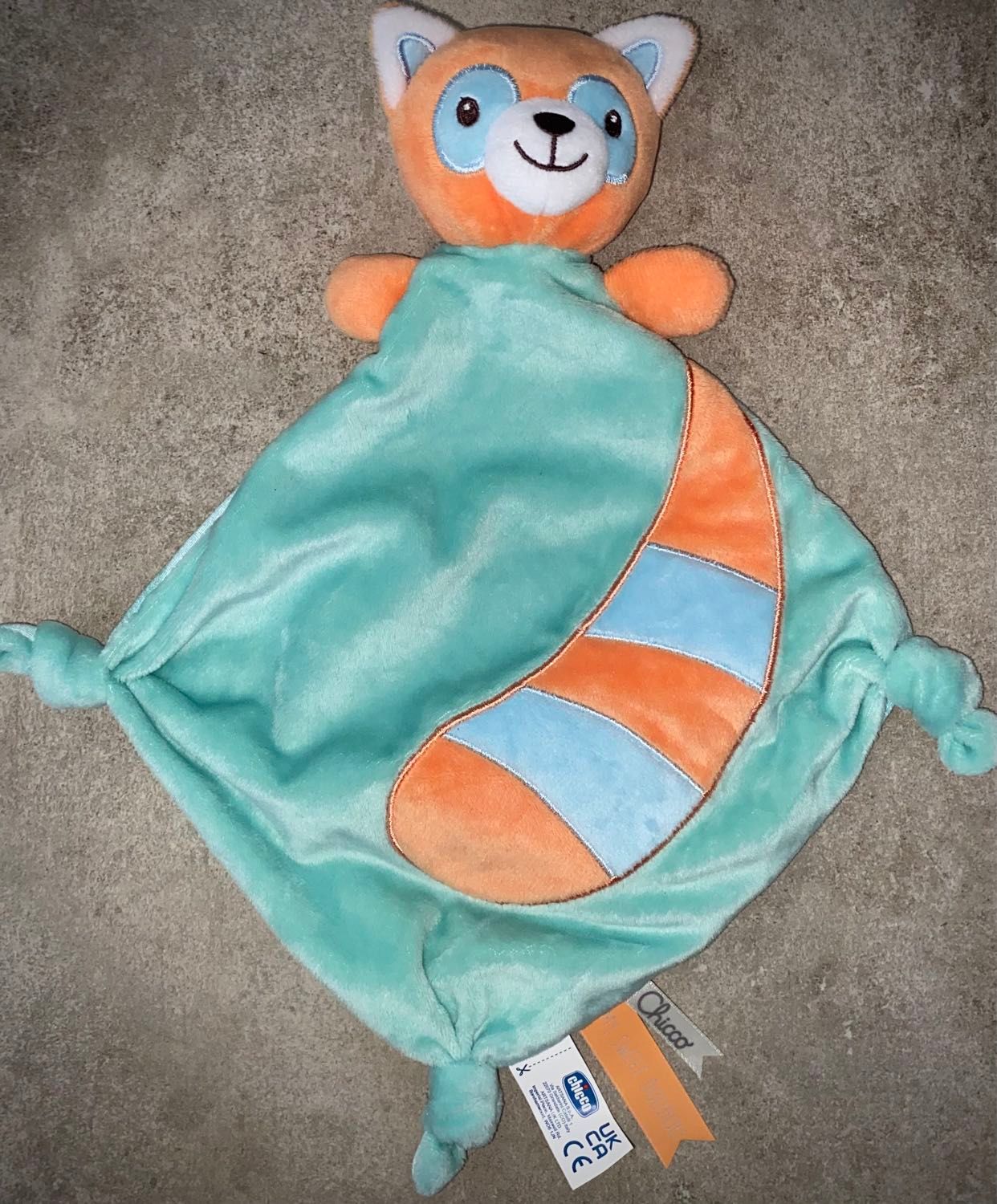 Doudou Renard Chicco Mouchoir Bébé Jouet Peluche 