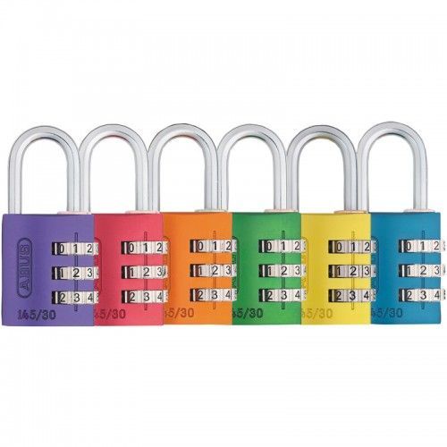 Cadenas à code - en aluminium - 4 molettes - 40 mm - Rainbow - 145 ABUS