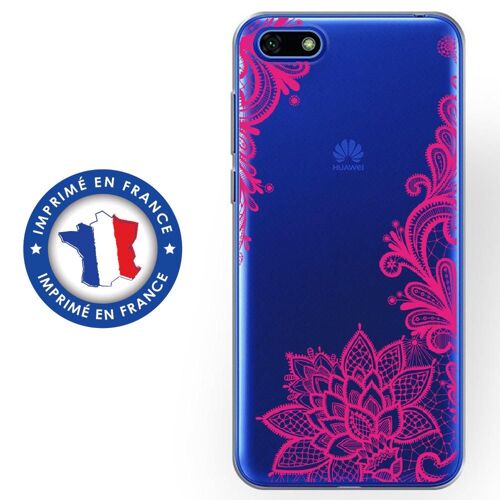 Coque souple pour Huawei Y5 (2018) avec impression Motifs Lace fushia