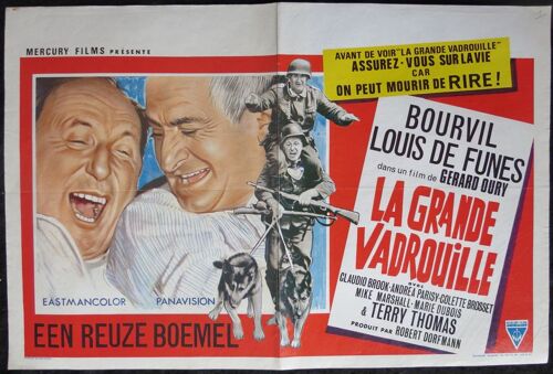 La Grande Vadrouille - Film Comique 1966 Gérard Oury - Affiche De Cinéma Originale Belge 55x36,5 Cm * Belgian Movie Poster * Bourvil ; Louis De Funès ; Terry Thomas