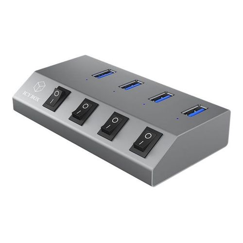 ICY BOX IB-HUB1405 - Concentrateur (hub) - 4 x SuperSpeed USB 3.0 - de bureau